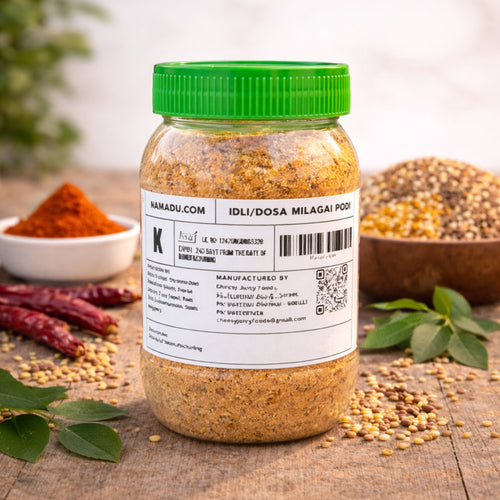 Idli/Dosa Milagai Podi (Flax,Black Urad, Horse Gram) 200g - FreshlyMade.shop by Cheesy Juicy Foods